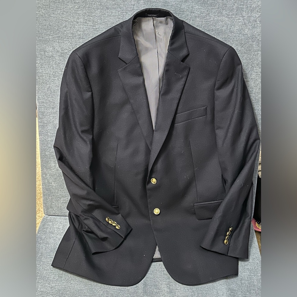 Stafford Black Blazer with Gold Buttons